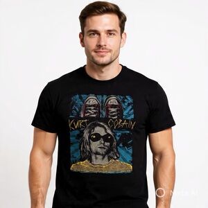 Kurt Cobain 2021 Graphic Band Tee Black Sz XL Grunge Rock Shirt